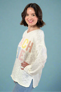 Beach Side Light Weight Sweater - White