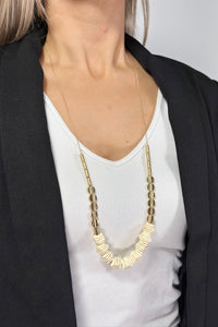 Geometric Bead Necklace - Cream