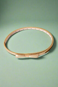 Retro-Inspired Metal Bow Belt - Gold