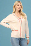 Rib Knit Button Cardigan - Oatmeal