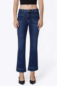 High Rise Patch Pocket Flare Jeans LV2092
