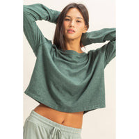 Crew Neck Cozy Sweatshirt - Green