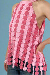 Circle Dot Halter Top - Blush
