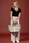 Myth Jute Wood Handle Tote Bag