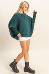 Chenille Boat Neck Sweater - Green