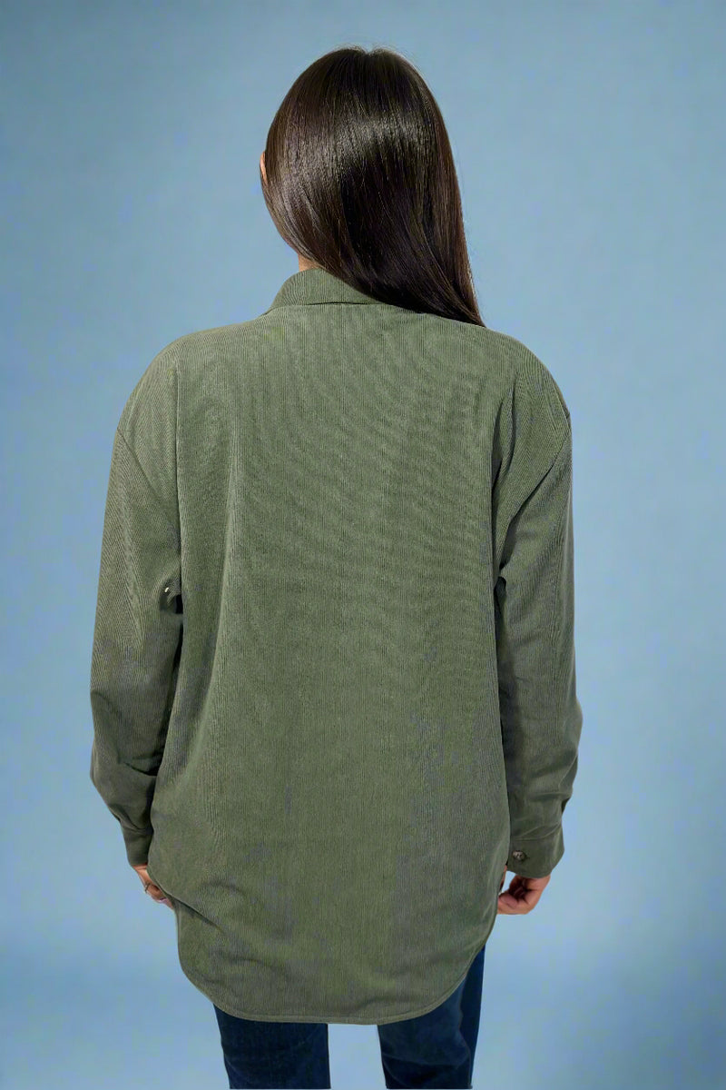 Reversible Flannel Corduroy Jacket - Green