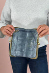 Karen Kiss Lock Clutch - Navy