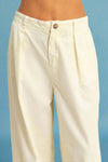 High Waist Wide Leg Pants - Cream