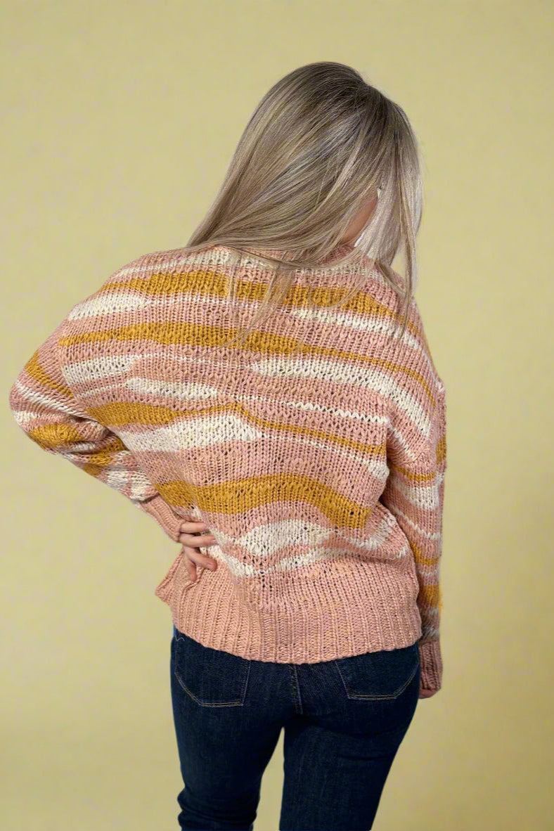 Multi Color Knit Sweater - Blush