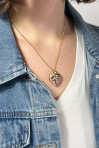 Heart Locket Photo Necklace - Lavender