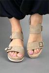Lyra Double Strap Sandal - Taupe