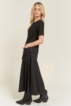 Knit Mix Dress - Black