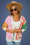 Abstract Multi Print Open Cardigan - White