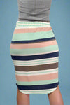 Multi Color Striped Pencil Skirt