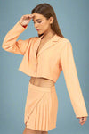 Cropped Button Down Blazer - Apricot