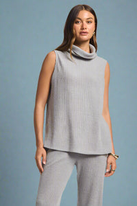 Signature Cowl Neck Tank - Heather Grey