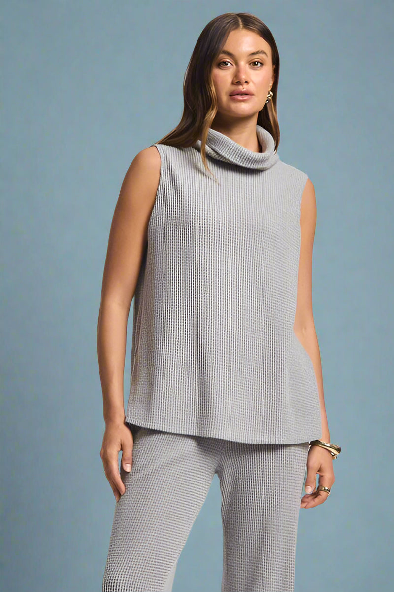 Signature Cowl Neck Tank - Heather Grey