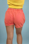 Drawstring Waist Dolphin Shorts - Coral