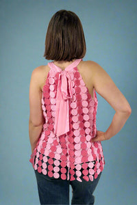 Circle Dot Halter Top - Blush