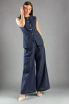 Striped Woven Pant Navy