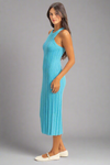 Bodycon Ribbed Knit Dress - Blue