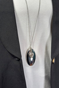 Long Submarine Pendant Necklace Silver