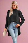 High Low Tulip Blouse - Black