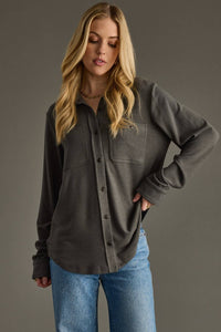 Dark Gray Super Soft Button Up