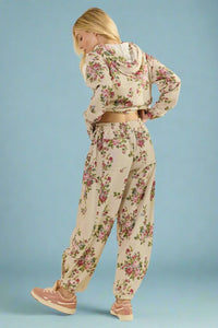 Printed French Terry Pants - Floral