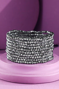 10 Piece Stackable Boho Bracelet - Silver