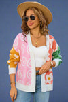 Abstract Multi Print Open Cardigan - White