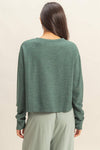Crew Neck Cozy Sweatshirt - Green