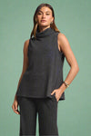 Signature Cowl Neck Tank - Black