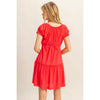 Ruched Short Sleeve Mini Dress - Teaberry