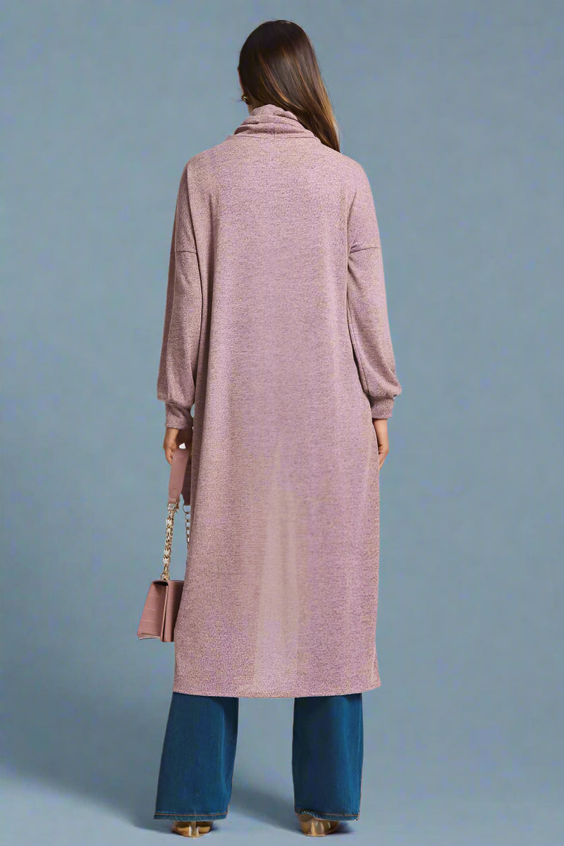 Cityscape Flowy Wrap Duster - Cashmere Rose