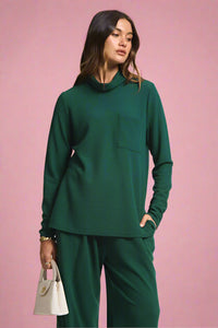 Getaway Long Sleeve Top - Hunter Green