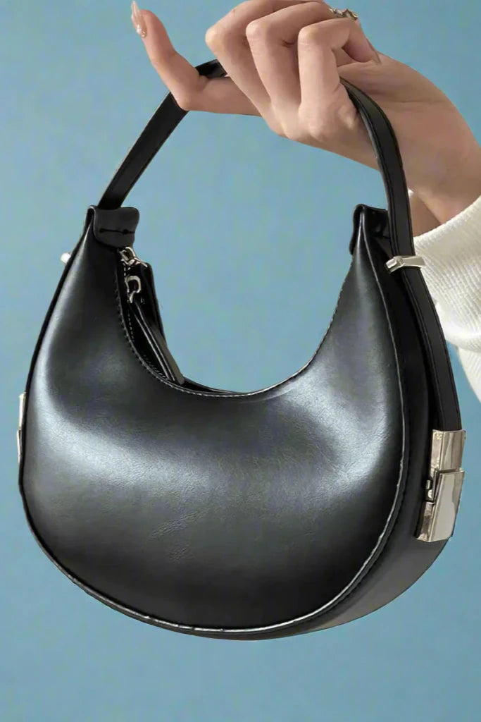 Crescent Shoulder Handbag - Black