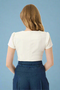 Pentagon Collar Top - Cream