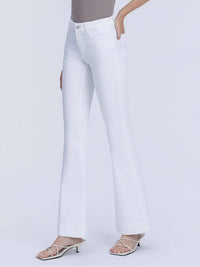 Tummy Control MR White Flare Jeans LV42