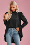 High Low Tulip Blouse - Black