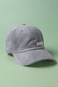 Mama Corduroy Baseball Cap - Grey