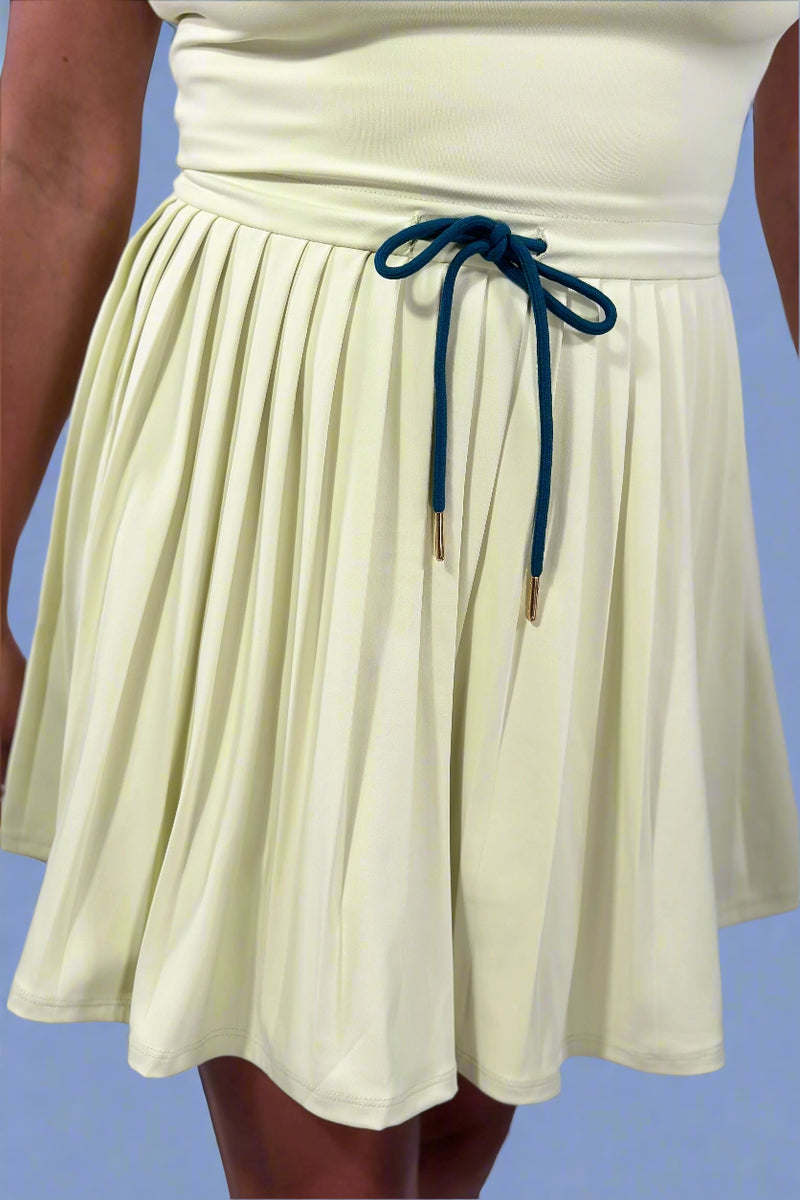 Motion Athleisure Pleated Skirt Dress - Lime