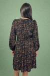 Floral V-Neck Long Sleeve Mini Dress