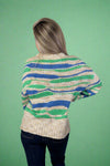 Multi Color Knit Sweater - Blue