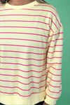 Stripe Overlap Sweatshirt - Yellow