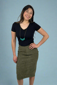 Corduroy Skirt Moss