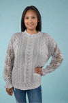 Lacey Long Sleeve Top - Grey