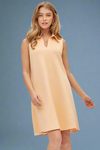 Cruise Split Neck Collar Dress - Apricot