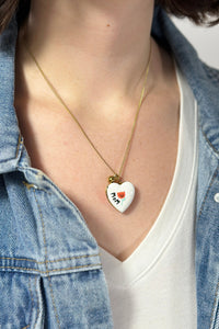 Heart Locket Photo Necklace - Mom