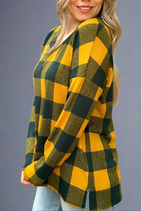V-Neck Long Sleeve Mustard Top